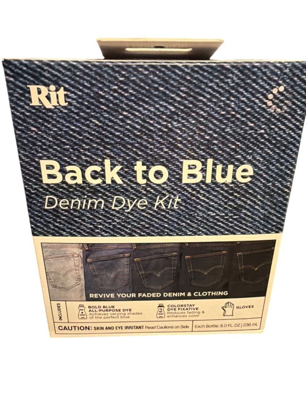 Rit Back To Blue Denim Dye Kit 8 Fl Oz Restoring Faded Jeans Clothing New in Box